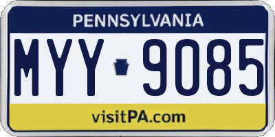 PA license plate MYY9085