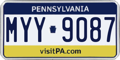 PA license plate MYY9087