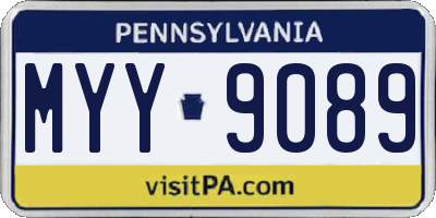 PA license plate MYY9089