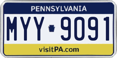 PA license plate MYY9091