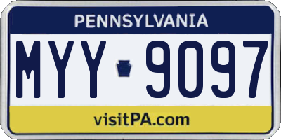 PA license plate MYY9097