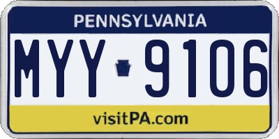 PA license plate MYY9106