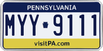 PA license plate MYY9111