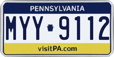 PA license plate MYY9112