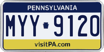 PA license plate MYY9120