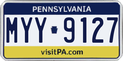 PA license plate MYY9127