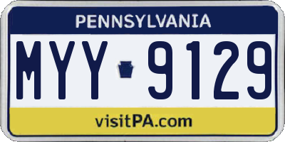 PA license plate MYY9129