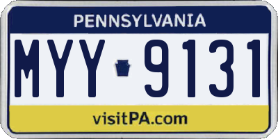 PA license plate MYY9131