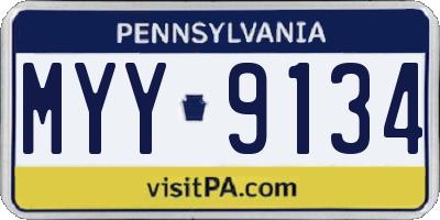 PA license plate MYY9134