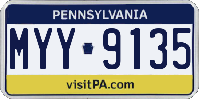 PA license plate MYY9135