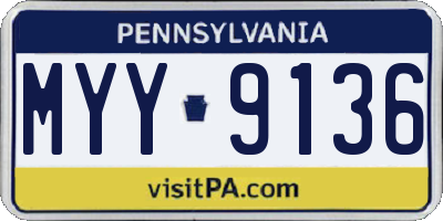 PA license plate MYY9136