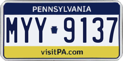 PA license plate MYY9137