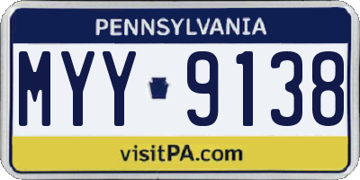 PA license plate MYY9138