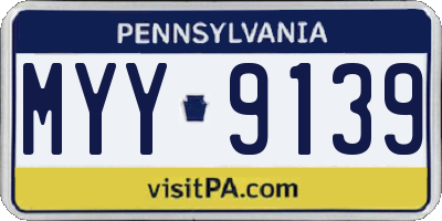 PA license plate MYY9139