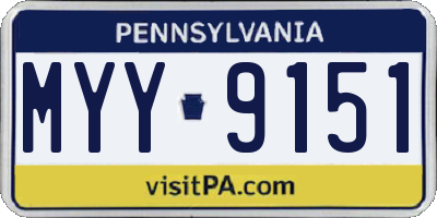 PA license plate MYY9151