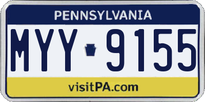 PA license plate MYY9155