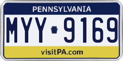 PA license plate MYY9169
