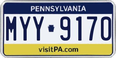 PA license plate MYY9170