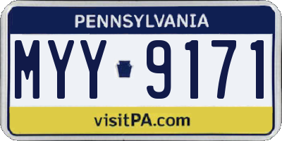 PA license plate MYY9171