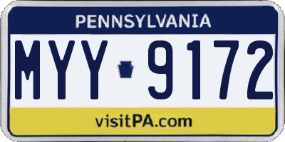 PA license plate MYY9172