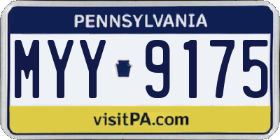PA license plate MYY9175