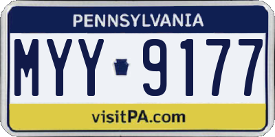 PA license plate MYY9177