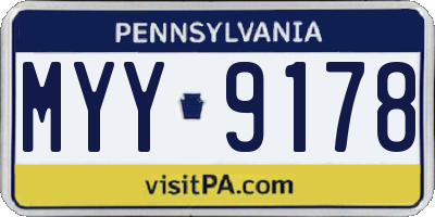 PA license plate MYY9178