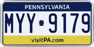 PA license plate MYY9179