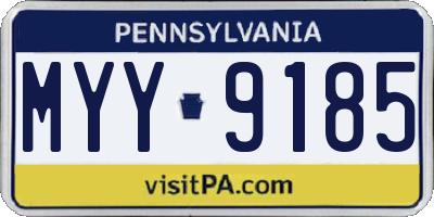 PA license plate MYY9185