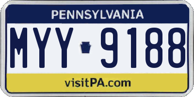 PA license plate MYY9188