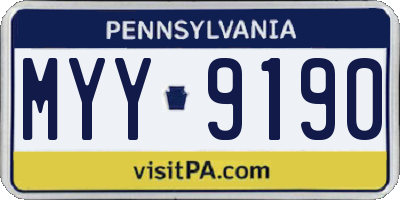 PA license plate MYY9190