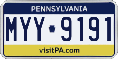 PA license plate MYY9191