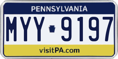 PA license plate MYY9197