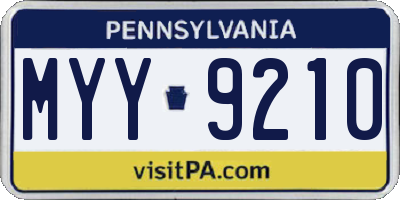 PA license plate MYY9210