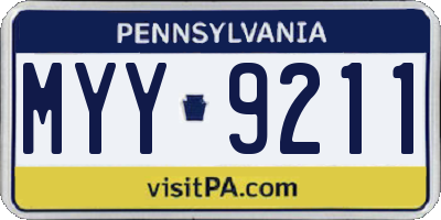 PA license plate MYY9211