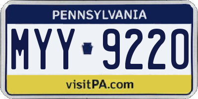 PA license plate MYY9220