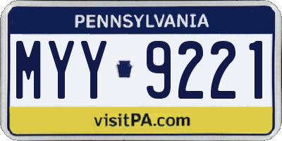 PA license plate MYY9221