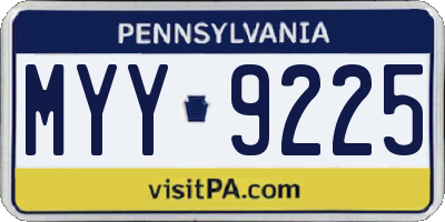 PA license plate MYY9225