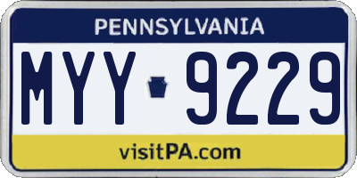 PA license plate MYY9229
