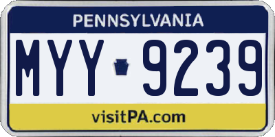 PA license plate MYY9239