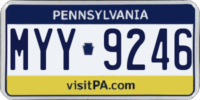 PA license plate MYY9246