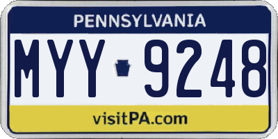 PA license plate MYY9248