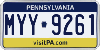 PA license plate MYY9261