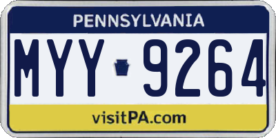 PA license plate MYY9264