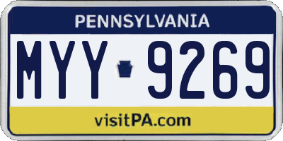 PA license plate MYY9269