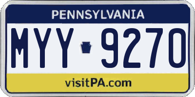 PA license plate MYY9270