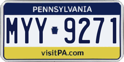 PA license plate MYY9271