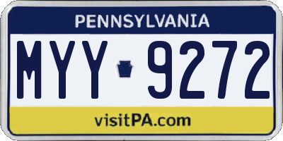 PA license plate MYY9272