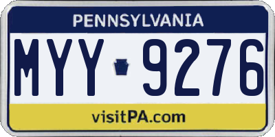 PA license plate MYY9276