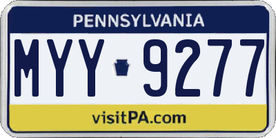 PA license plate MYY9277